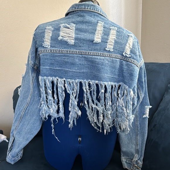 Denim Fringe Jacket - Picture 3 of 4